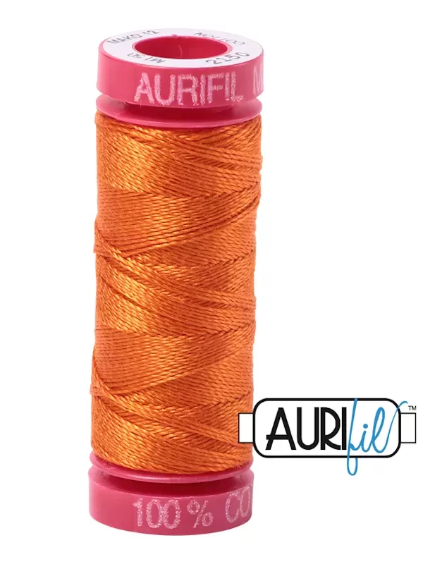 FIL COTON MAKO 12 AURIFIL 2150 Pumpkin - Petite bobine de 50 mètres