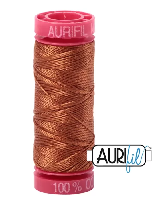 FIL COTON MAKO 12 AURIFIL 2155 Cinnamon - Petite bobine de 50 mètres