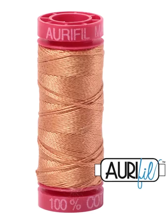 FIL COTON MAKO 12 AURIFIL 2210 Caramel - Petite bobine de 50 mètres