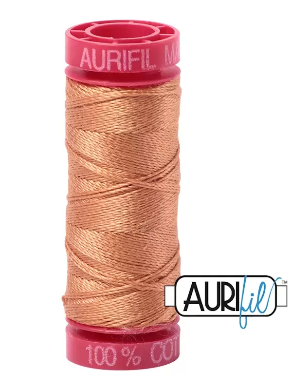 FIL COTON MAKO 12 AURIFIL 2210 Caramel - Petite bobine de 50 mètres