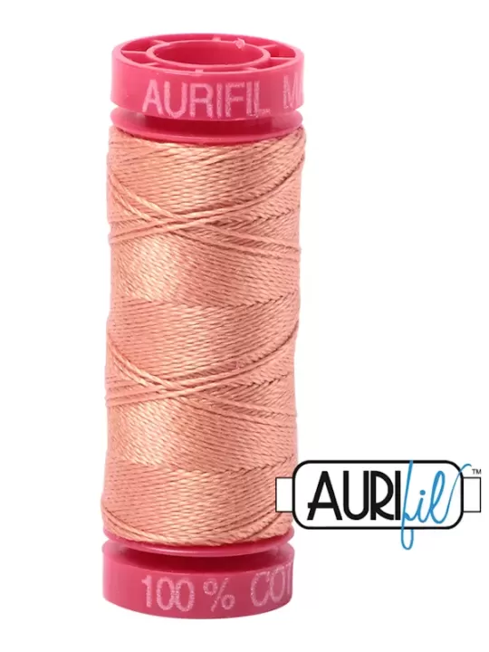 FIL COTON MAKO 12 AURIFIL 2215 Peach - Petite bobine de 50 mètres