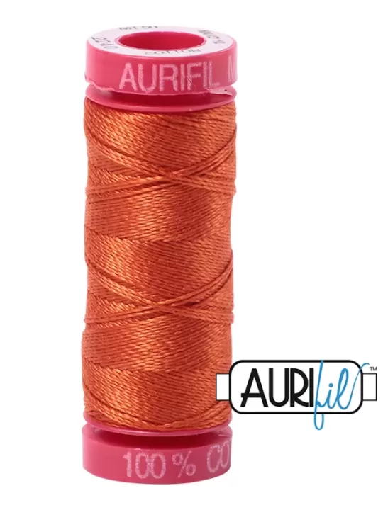 FIL COTON MAKO 12 AURIFIL 2240 Rusty Orange - Petite bobine de 50 mètres