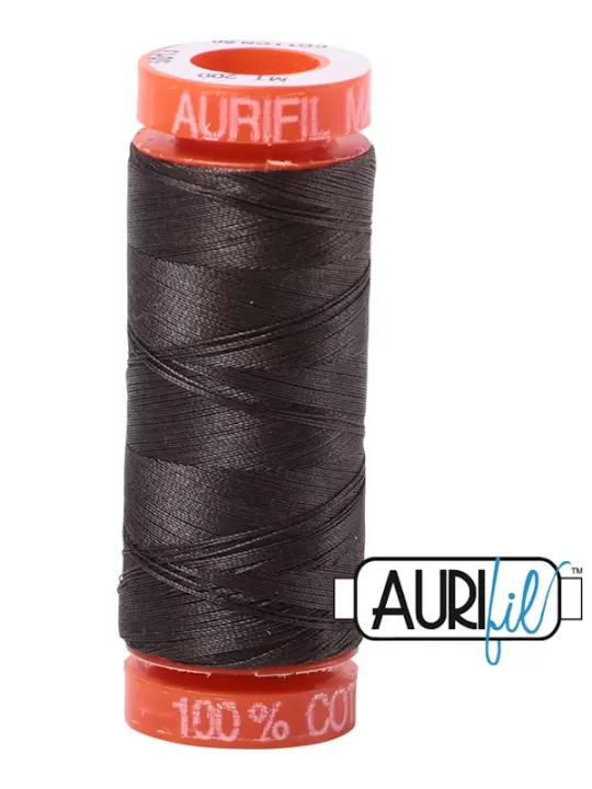 FIL COTON MAKO 50 AURIFIL 5013 Asphalt - Petite bobine de 200 mètres