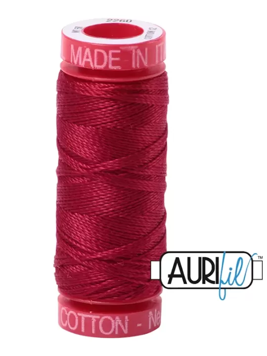 FIL COTON MAKO 12 AURIFIL 2260 Red Wine - Petite bobine de 50 mètres