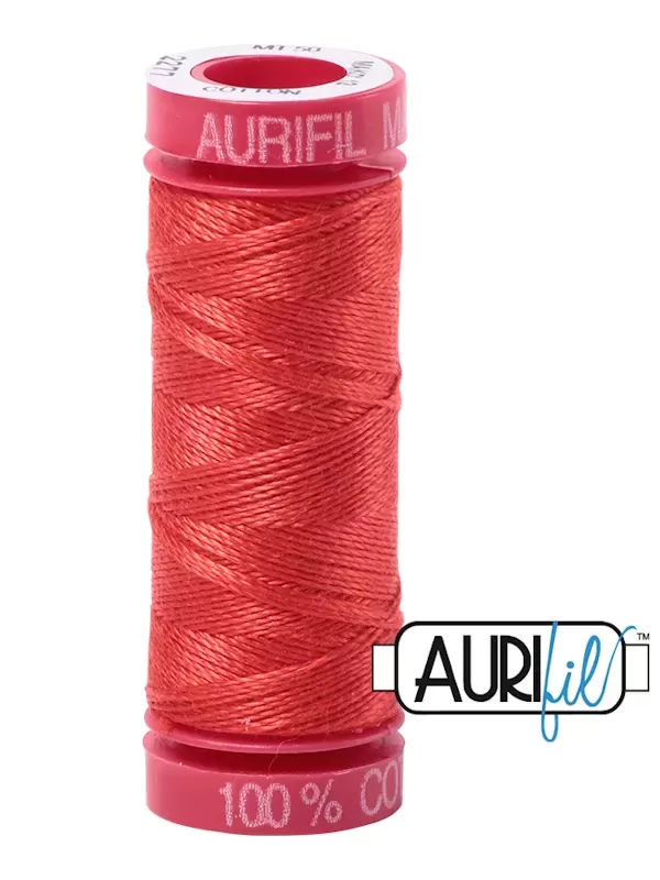 FIL COTON MAKO 12 AURIFIL 2277 Light Red Orange - Petite bobine de 50 mètres