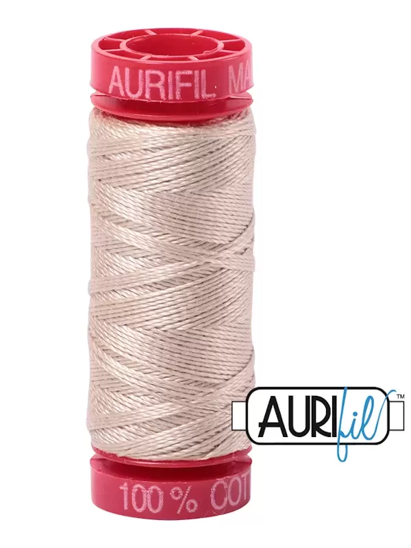 FIL COTON MAKO 12 AURIFIL 2312 Ermine - Petite bobine de 50 mètres