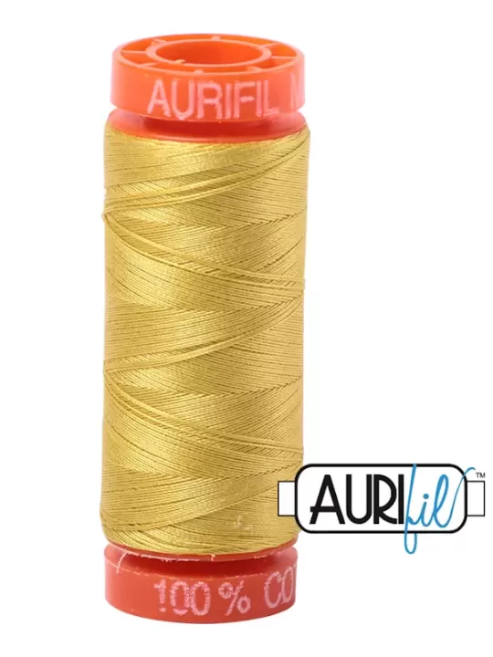 FIL COTON MAKO 50 AURIFIL 5015 Gold Yellow - Petite bobine de 200 mètres