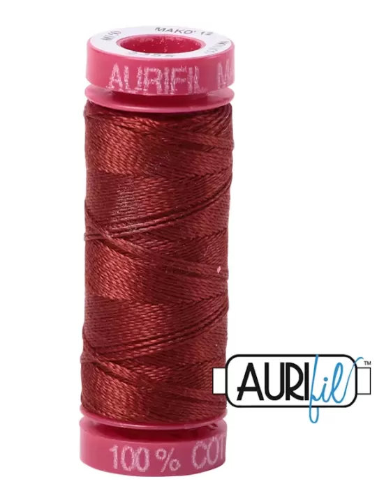 FIL COTON MAKO 12 AURIFIL 2355 Rust - Petite bobine de 50 mètres