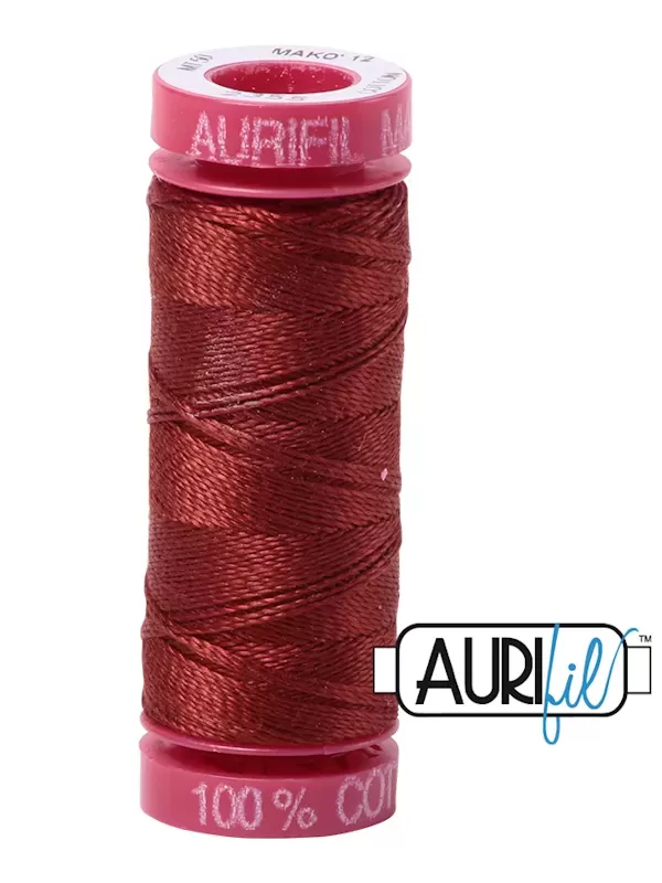 FIL COTON MAKO 12 AURIFIL 2355 Rust - Petite bobine de 50 mètres