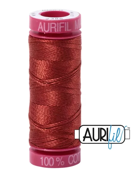 FIL COTON MAKO 12 AURIFIL 2385 Terracotta - Petite bobine de 50 mètres