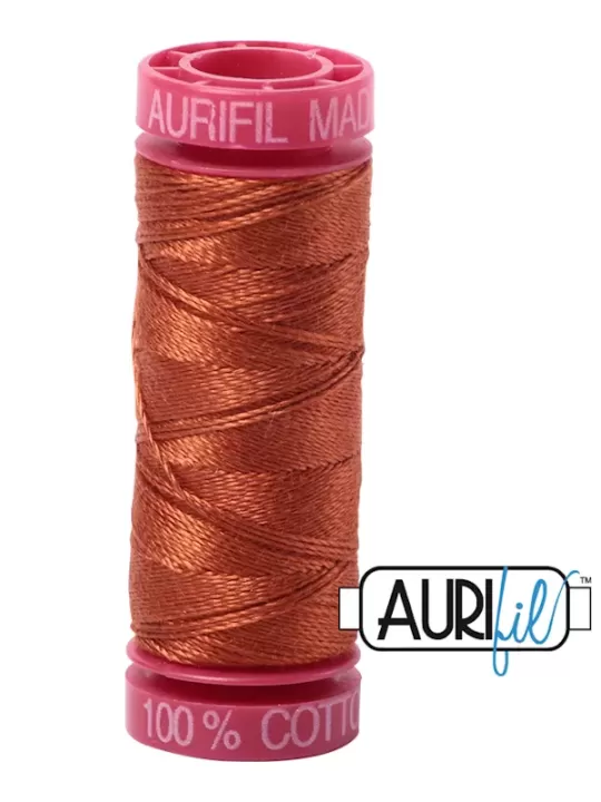 FIL COTON MAKO 12 AURIFIL 2390 Cinnamon Toast - Petite bobine de 50 mètres