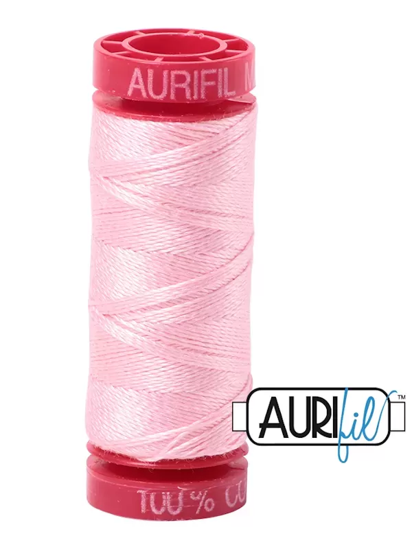 FIL COTON MAKO 12 AURIFIL 2423 Baby Pink - Petite bobine de 50 mètres