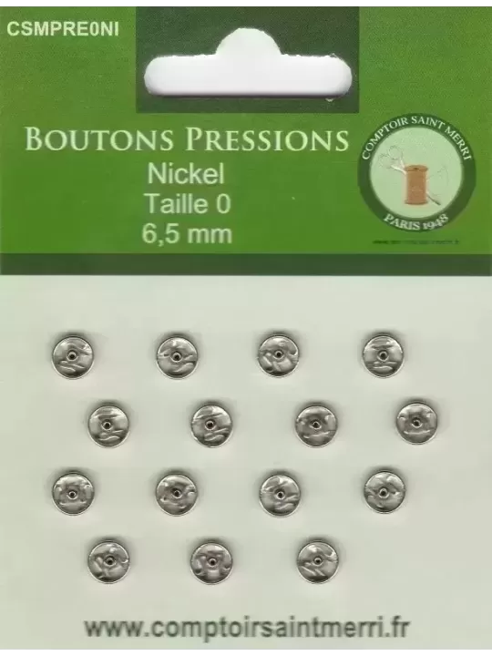 BOUTONS PRESSIONS NICKEL Taille 0