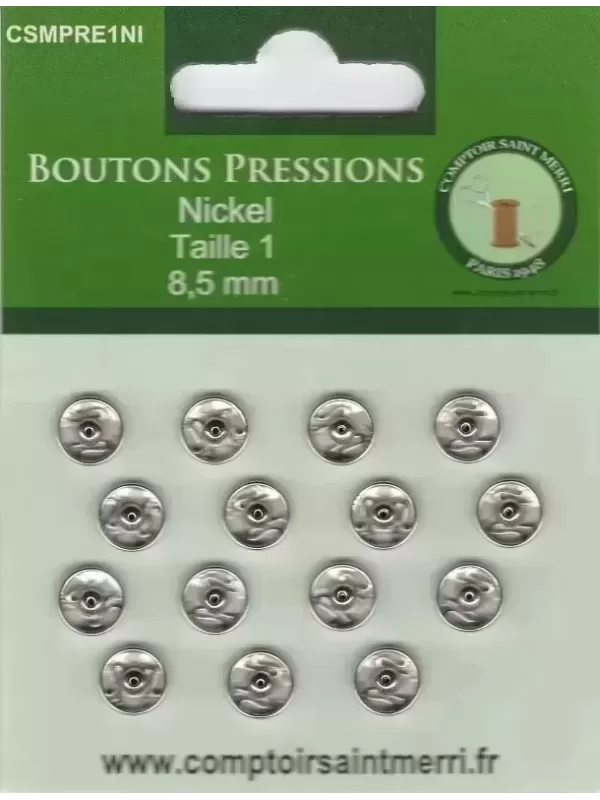 BOUTONS PRESSIONS NICKEL Taille 1