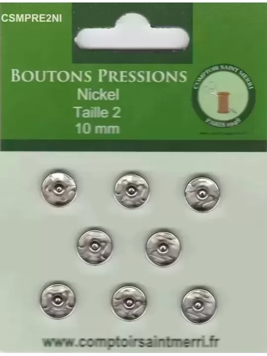 BOUTONS PRESSIONS NICKEL Taille 2