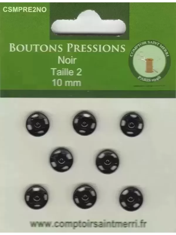 BOUTONS PRESSIONS NOIR Taille 2