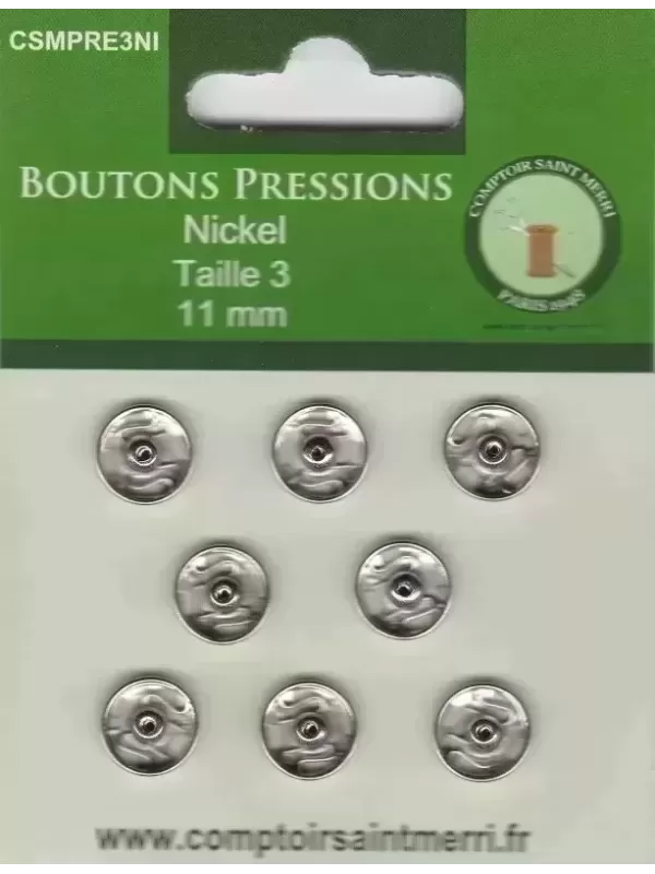 BOUTONS PRESSIONS NICKEL Taille 3