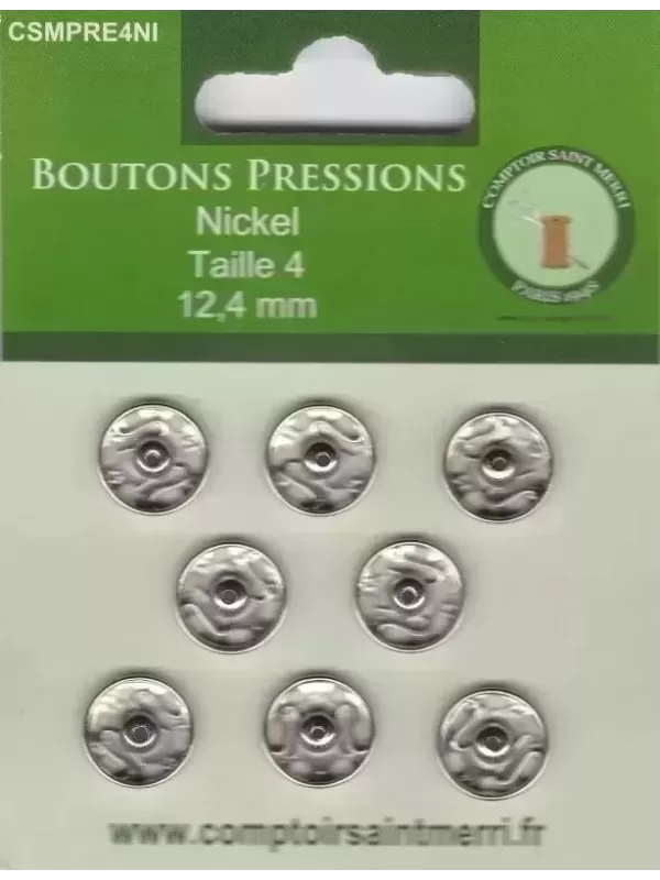 BOUTONS PRESSIONS NICKEL Taille 4