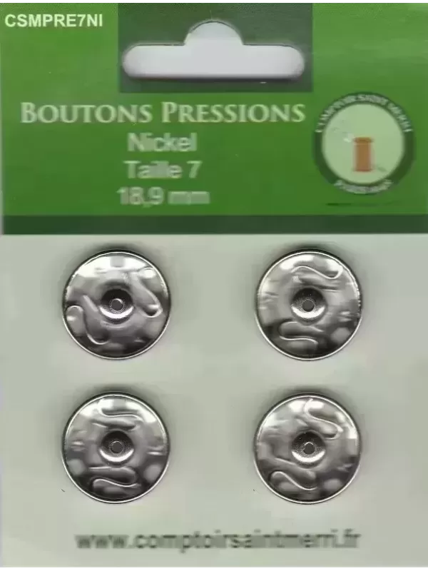 BOUTONS PRESSIONS NICKEL Taille 7