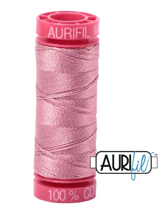 FIL COTON MAKO 12 AURIFIL 2445 Victorian Rose - Petite bobine de 50 mètres