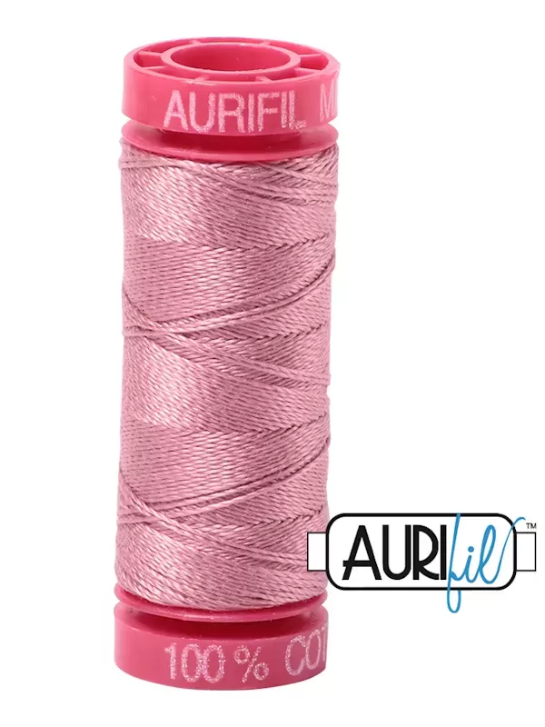 FIL COTON MAKO 12 AURIFIL 2445 Victorian Rose - Petite bobine de 50 mètres