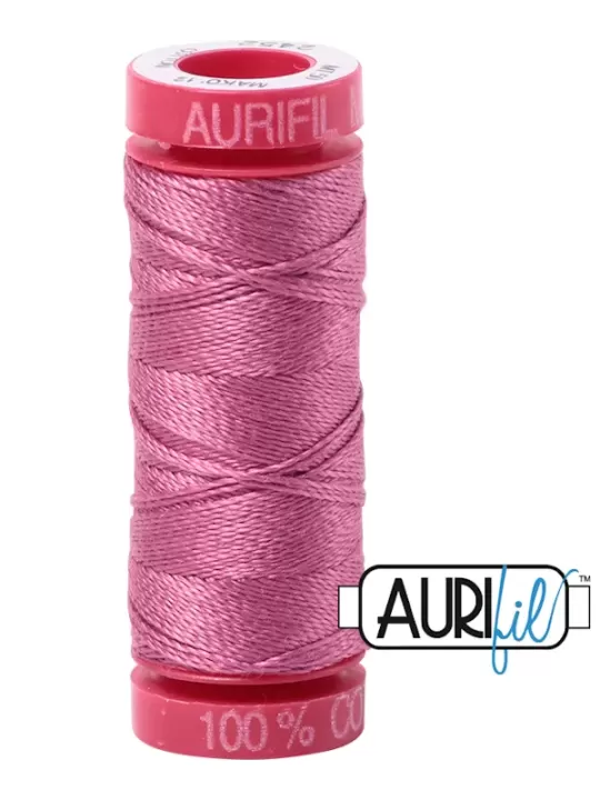 FIL COTON MAKO 12 AURIFIL 2452 Dusty Rose - Petite bobine de 50 mètres