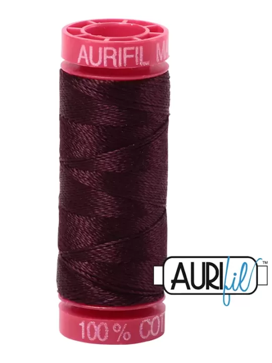 FIL COTON MAKO 12 AURIFIL 2465 Very Dark Brown - Petite bobine de 50 mètres