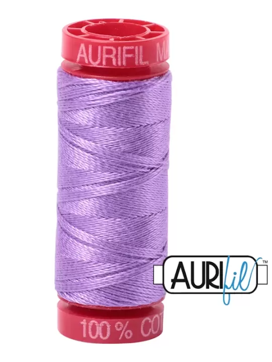 FIL COTON MAKO 12 AURIFIL 2520 Violet - Petite bobine de 50 mètres