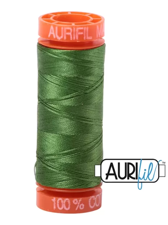 FIL COTON MAKO 50 AURIFIL 5018 Dark Grass Green - Petite bobine de 200 mètres