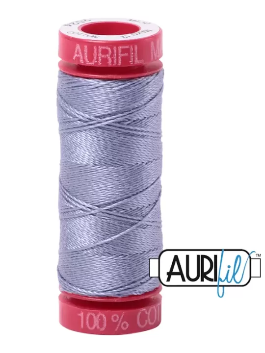 FIL COTON MAKO 12 AURIFIL 2524 Grey Violet - Petite bobine de 50 mètres