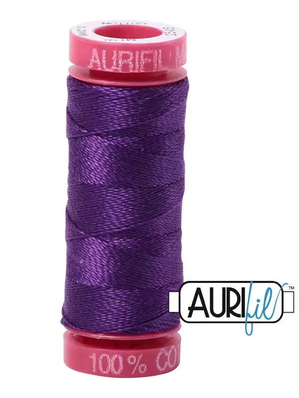 FIL COTON MAKO 12 AURIFIL 2545 Medium Purple - Petite bobine de 50 mètres