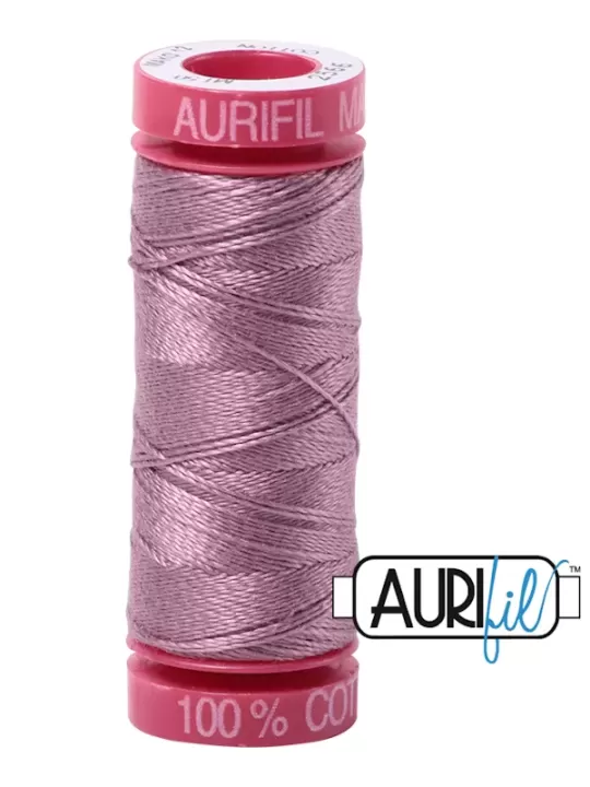 FIL COTON MAKO 12 AURIFIL 2566 Wisteria - Petite bobine de 50 mètres