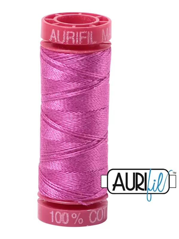 FIL COTON MAKO 12 AURIFIL 2588 Light Magenta - Petite bobine de 50 mètres