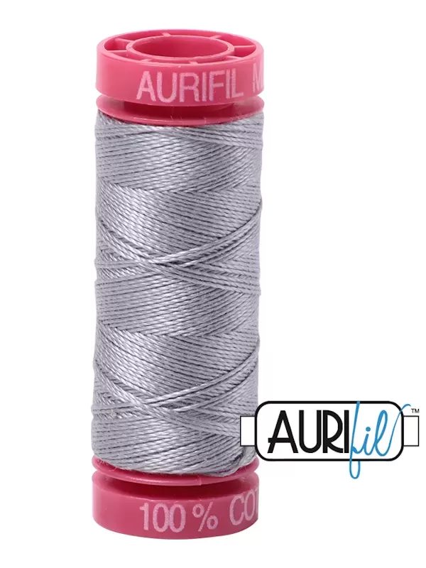 FIL COTON MAKO 12 AURIFIL 2606 Mist - Petite bobine de 50 mètres