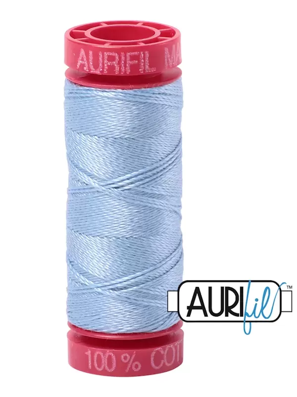 FIL COTON MAKO 12 AURIFIL 2715 Robins Egg - Petite bobine de 50 mètres