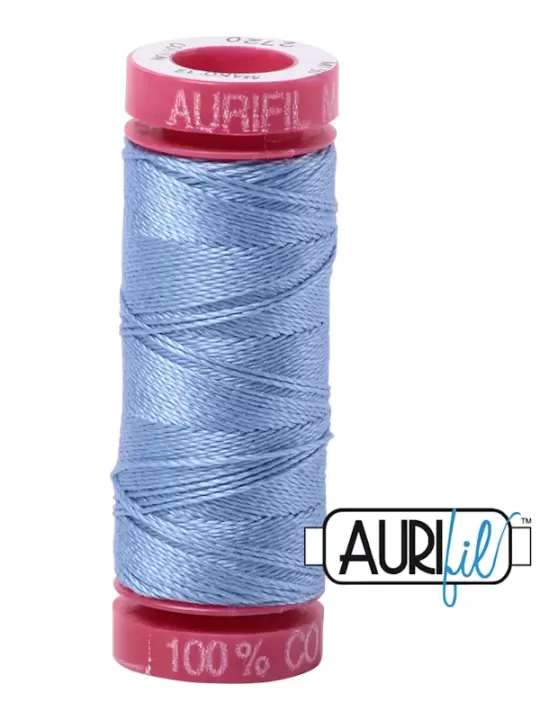 FIL COTON MAKO 12 AURIFIL 2720 Light Delft Blue - Petite bobine de 50 mètres