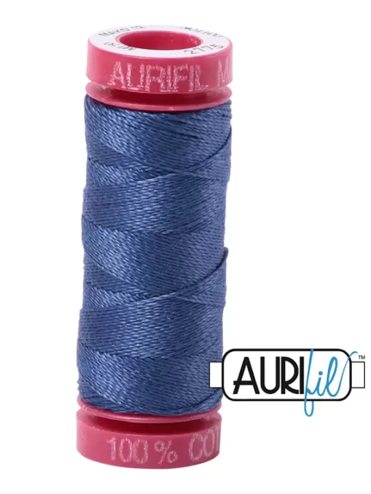 FIL COTON MAKO 12 AURIFIL 2775 Steel Blue - Petite bobine de 50 mètres