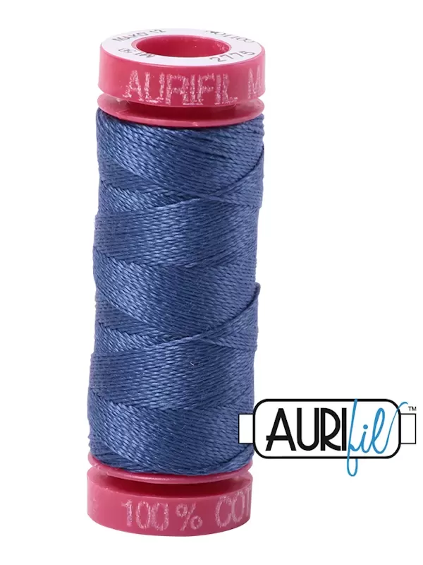 FIL COTON MAKO 12 AURIFIL 2775 Steel Blue - Petite bobine de 50 mètres