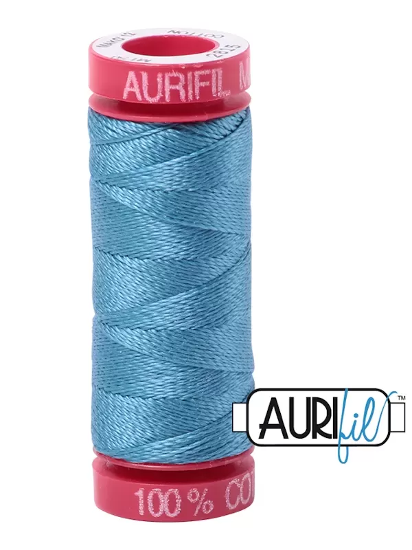 FIL COTON MAKO 12 AURIFIL 2815 Teal - Petite bobine de 50 mètres