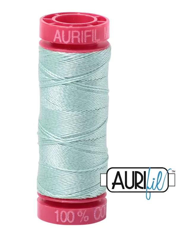 FIL COTON MAKO 12 AURIFIL 2830 Mint - Petite bobine de 50 mètres