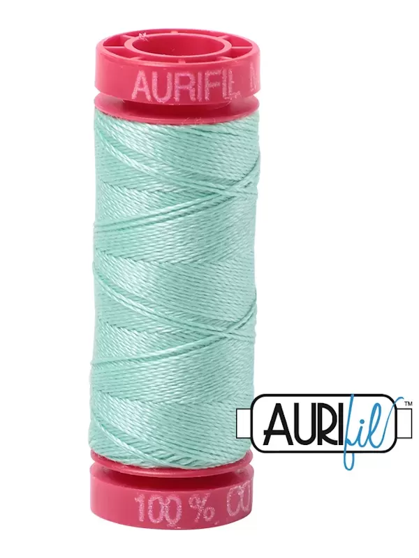 FIL COTON MAKO 12 AURIFIL 2835 Medium Mint - Petite bobine de 50 mètres