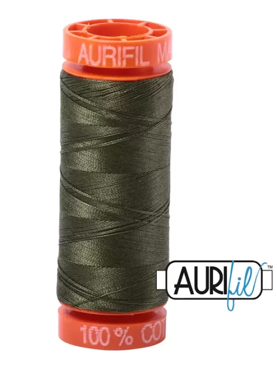 FIL COTON MAKO 50 AURIFIL 5023 Medium Green - Petite bobine de 200 mètres