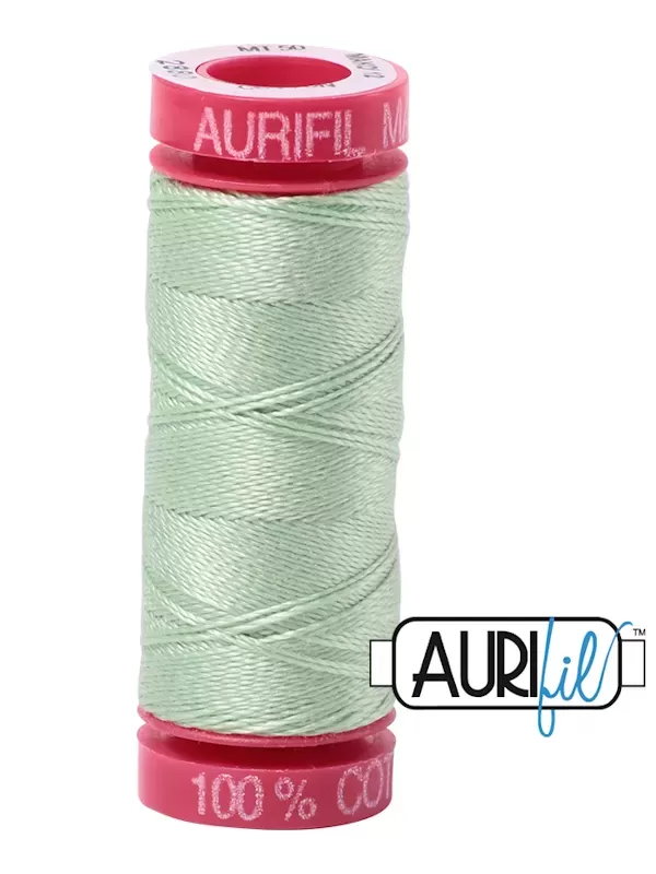 FIL COTON MAKO 12 AURIFIL 2880 Pale Green - Petite bobine de 50 mètres