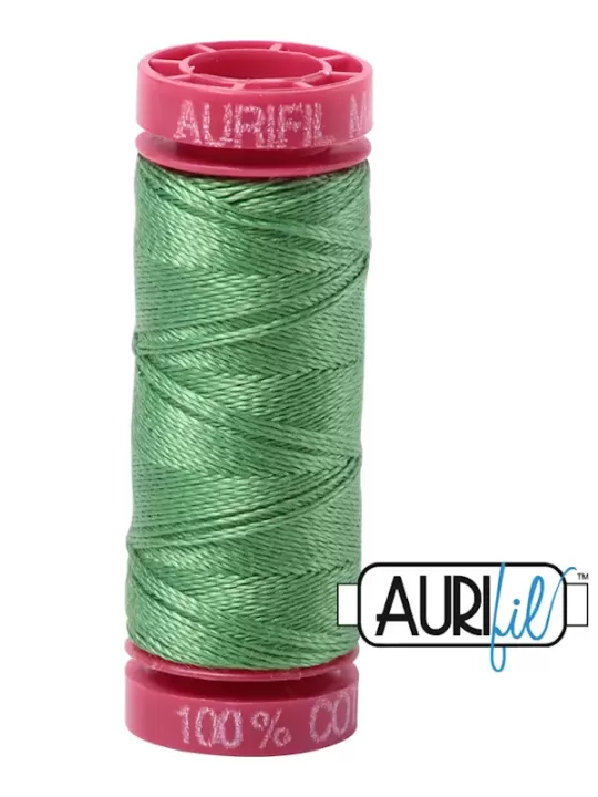 FIL COTON MAKO 12 AURIFIL 2884 Green Yellow - Petite bobine de 50 mètres