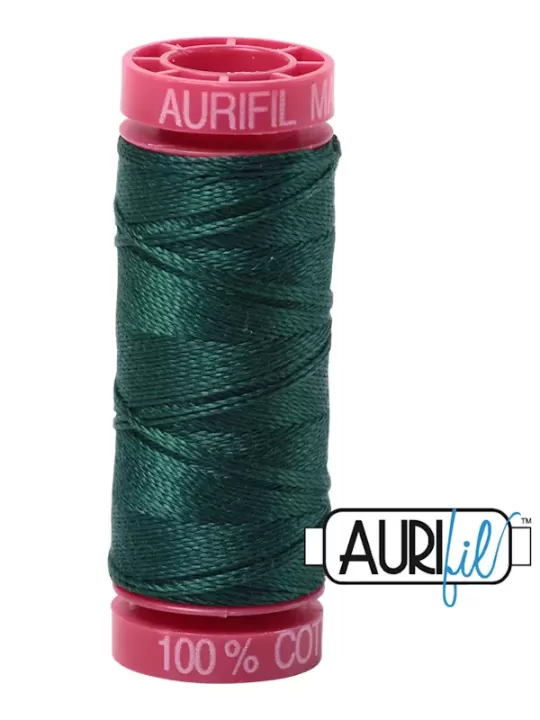 FIL COTON MAKO 12 AURIFIL 2885 Medium Spruce - Petite bobine de 50 mètres