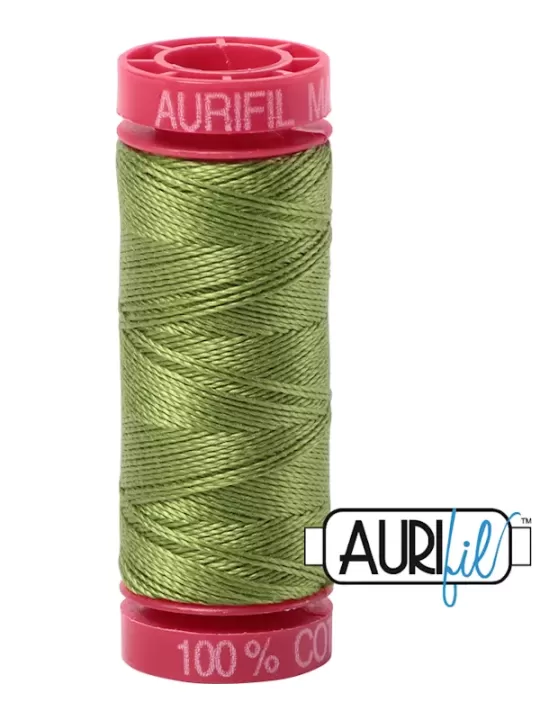 FIL COTON MAKO 12 AURIFIL 2888 Fern Green - Petite bobine de 50 mètres