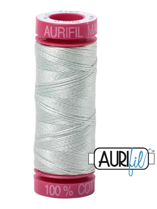 FIL COTON MAKO 12 AURIFIL 2912 Platinum - Petite bobine de 50 mètres