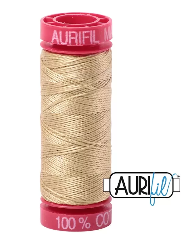 FIL COTON MAKO 12 AURIFIL 2915 Very Light Brass - Petite bobine de 50 mètres