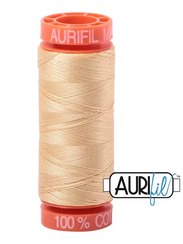 FIL COTON MAKO 50 AURIFIL 6001 Light Caramel - Petite bobine de 200 mètres