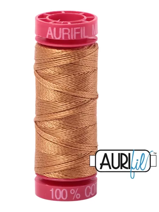 FIL COTON MAKO 12 AURIFIL 2930 Golden Toast - Petite bobine de 50 mètres